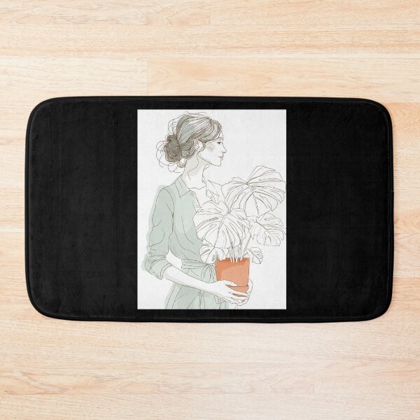 Item preview, botanical line art plant lady monstera designed and sold by lakanarivas.