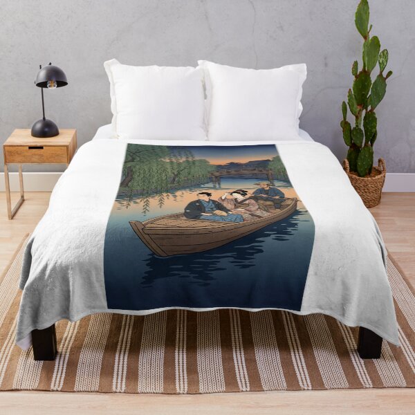 Item preview, Romantic Evening Boat Ride in Old Japan - Traditional Ukiyo-e Art designed and sold by TokyoUkiyoHouse.