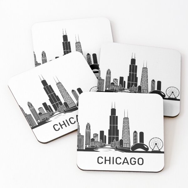 Item preview, Chicago Skyline Black Minimalist Poster designed and sold by larbimalki.
