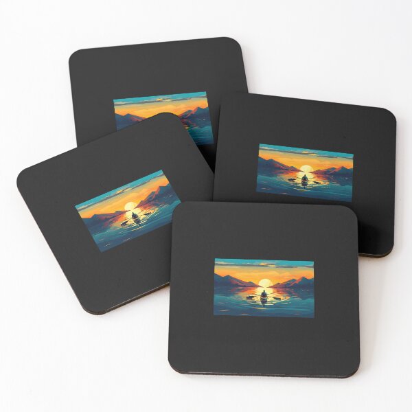 Item preview, Sunset Canoe Lake Mountain Serene Adventure designed and sold by haegerborra.