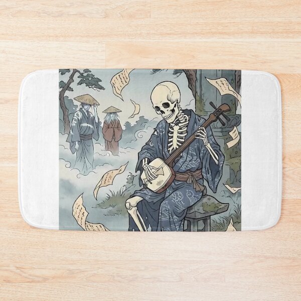 Item preview, Sorrowful Skeleton Playing Shamisen in Graveyard Ukiyo-e designed and sold by TokyoUkiyoHouse.