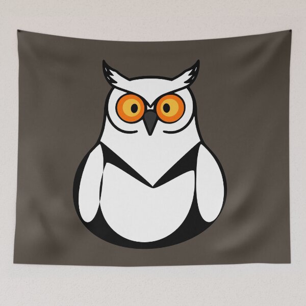 Item preview, Cute White Owl Illustration - Minimalist Art designed and sold by Pickmash.