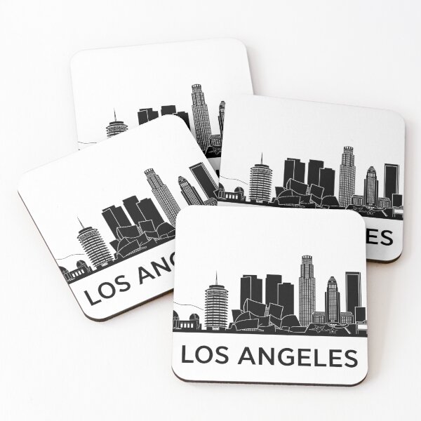Item preview, Los Angeles Skyline Black Minimalist Poster designed and sold by larbimalki.