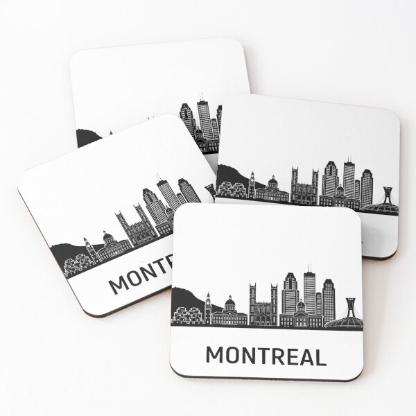 Item preview, Montreal Skyline Black Minimalist Quebec Poster designed and sold by larbimalki.