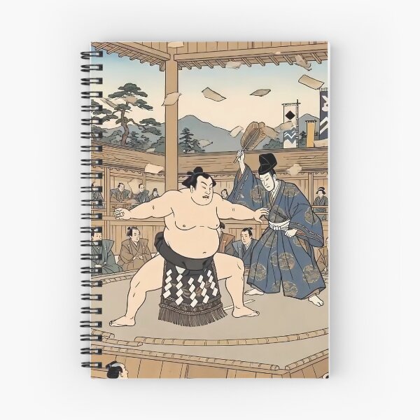 Item preview, Traditional Sumo Wrestler and Gyoji Referee Ukiyo-e Art designed and sold by TokyoUkiyoHouse.