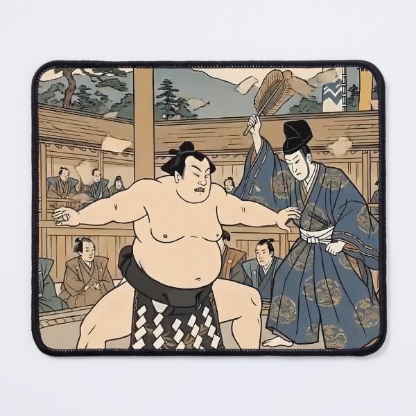Item preview, Traditional Sumo Wrestler and Gyoji Referee Ukiyo-e Art designed and sold by TokyoUkiyoHouse.