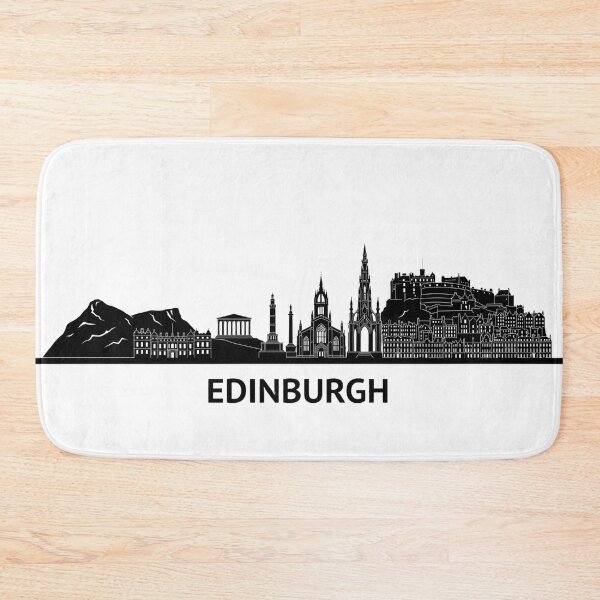 Item preview, Edinburgh Skyline Black Minimalist Scotland Poster designed and sold by larbimalki.