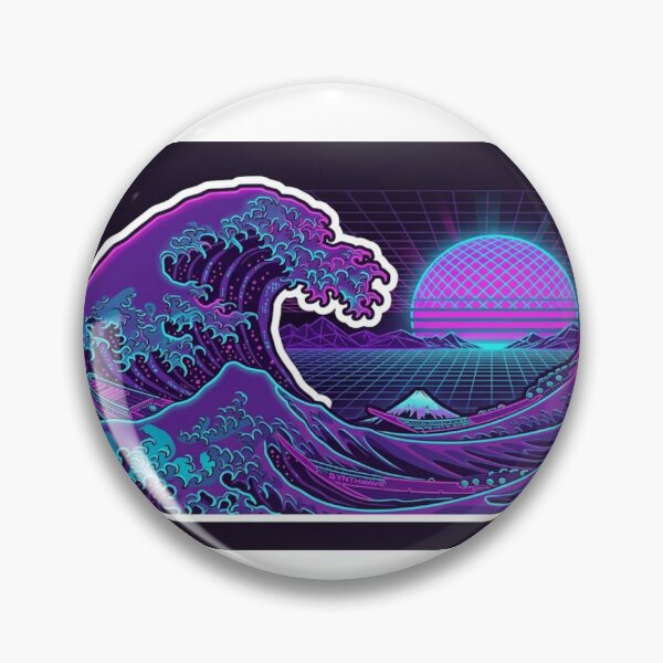 Item preview, The Great Synthwave Wave - Retro Neon Japanese Art designed and sold by conamor-bymel.