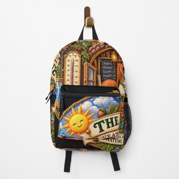 Item preview, Squirrel Weather Bureau – Embroidered Acorn Woodland Art designed and sold by Emoji Emblems.