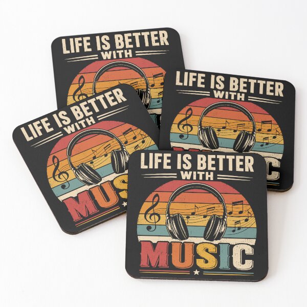 Item preview, Life Is Better With Music, Retro Music Lover designed and sold by gordonbwyashop.