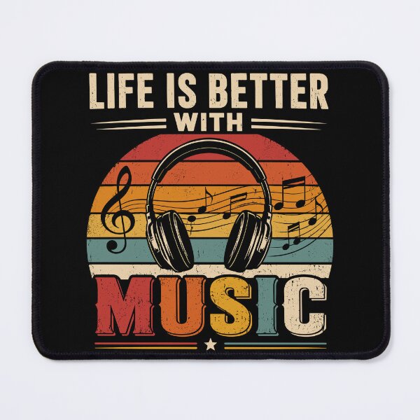 Item preview, Life Is Better With Music, Retro Music Lover designed and sold by gordonbwyashop.