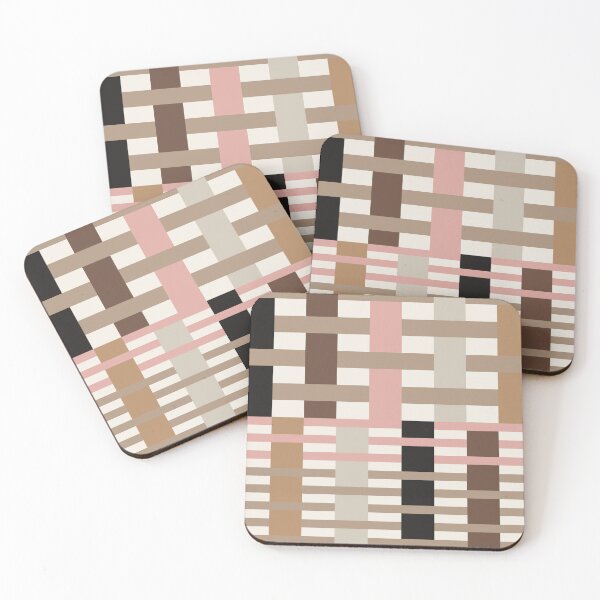 Item preview, Luxurious Abstract Shifted Stripes in Beige, Grey and Pink designed and sold by Deutschic.