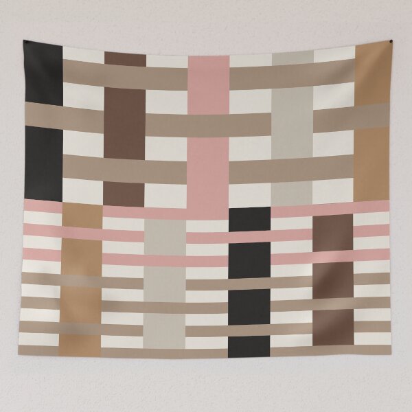 Item preview, Luxurious Abstract Shifted Stripes in Beige, Grey and Pink designed and sold by Deutschic.
