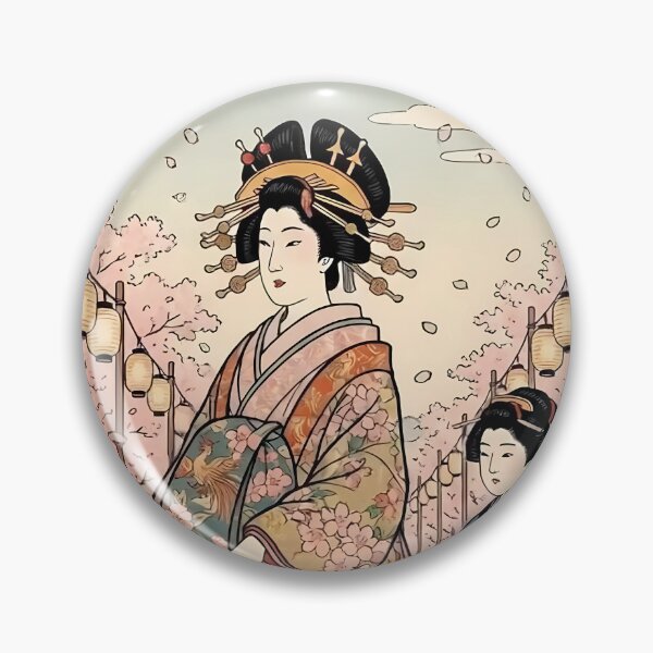 Item preview, Oiran Walk Under Cherry Blossoms Vintage Japanese Ukiyo-e Art designed and sold by TokyoUkiyoHouse.