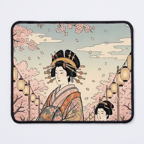 Item preview, Oiran Walk Under Cherry Blossoms Vintage Japanese Ukiyo-e Art designed and sold by TokyoUkiyoHouse.