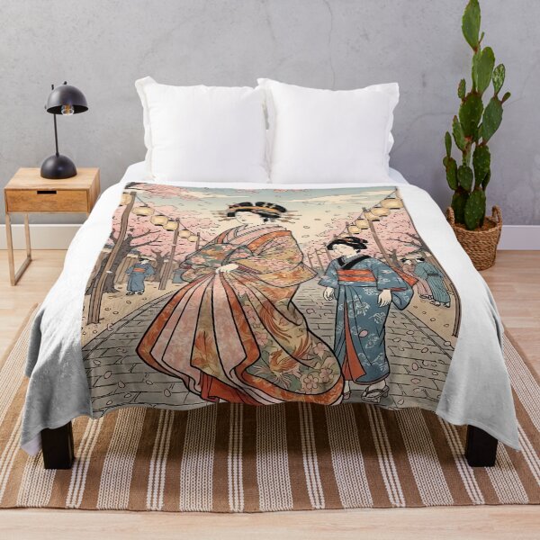 Item preview, Oiran Walk Under Cherry Blossoms Vintage Japanese Ukiyo-e Art designed and sold by TokyoUkiyoHouse.