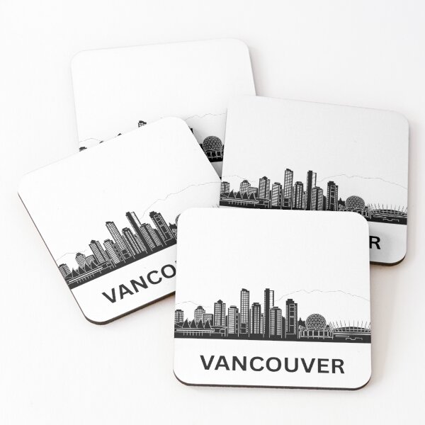 Item preview, Vancouver Skyline Black Minimalist Canada Poster designed and sold by larbimalki.