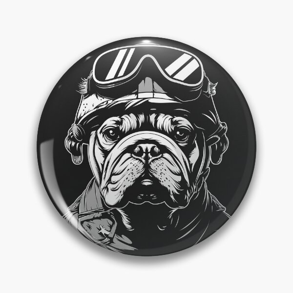 Item preview, Bulldog Pilot with Aviator Goggles Vintage Aviation Dog Art designed and sold by inkoutninja.