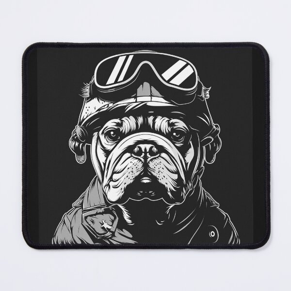 Item preview, Bulldog Pilot with Aviator Goggles Vintage Aviation Dog Art designed and sold by inkoutninja.
