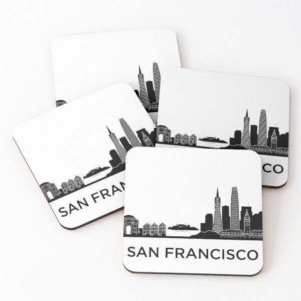 Item preview, San Francisco Skyline Black Minimalist Poster designed and sold by larbimalki.