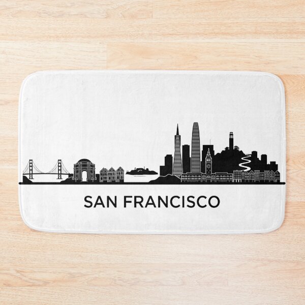 Item preview, San Francisco Skyline Black Minimalist Poster designed and sold by larbimalki.