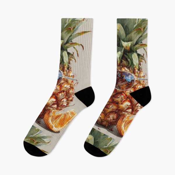 Item preview, Pineapple Tropical Fruits and Flowers designed and sold by Grafititee.