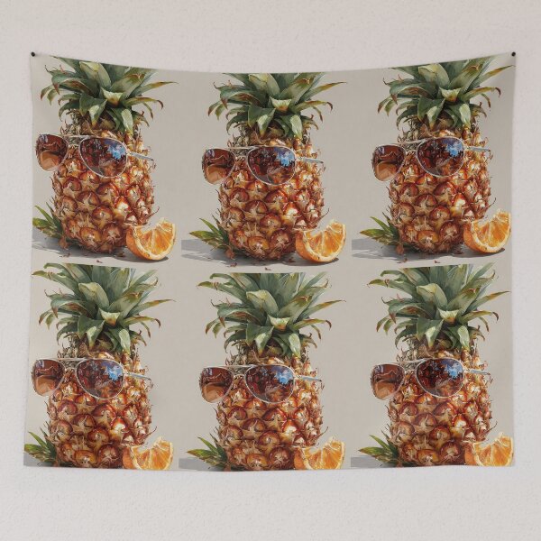 Item preview, Pineapple Tropical Fruits and Flowers designed and sold by Grafititee.