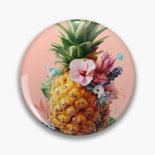 Item preview, Pineapple Tropical Fruits and Flowers designed and sold by Grafititee.