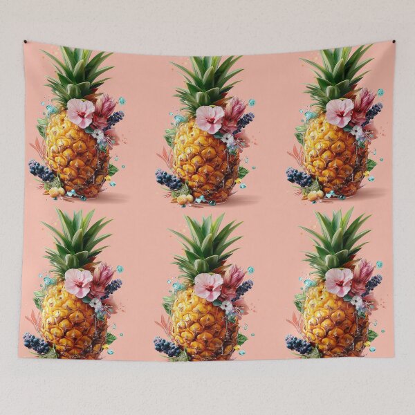 Item preview, Pineapple Tropical Fruits and Flowers designed and sold by Grafititee.