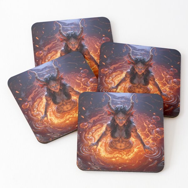 Item preview, Fire Demon Queen Succubus Lava Vortex designed and sold by GalleryBrisArt.