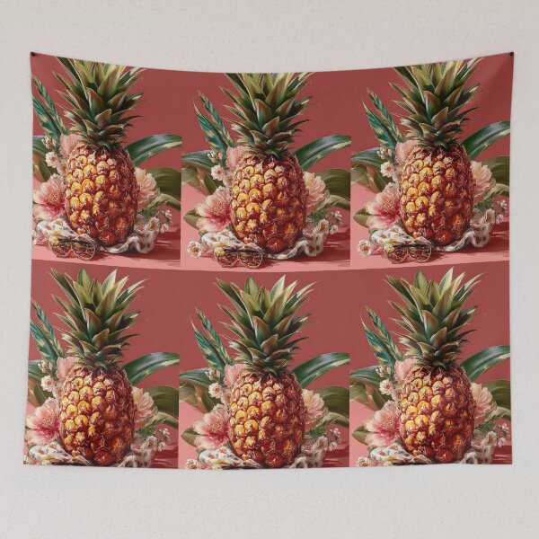 Item preview, Pineapple Tropical Fruits and Flowers designed and sold by Grafititee.