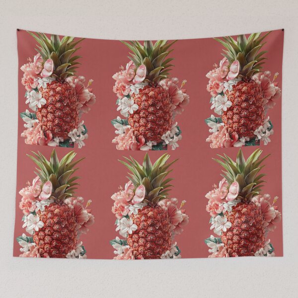 Item preview, Pineapple Tropical Fruits and Flowers designed and sold by Grafititee.