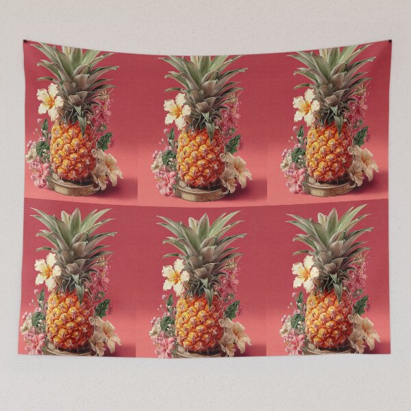 Item preview, Pineapple Tropical Fruits and Flowers designed and sold by Grafititee.