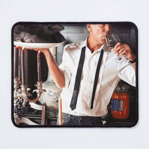 Item preview, Porky Goodness & Wine Mounted Print designed and sold by michellewbe.