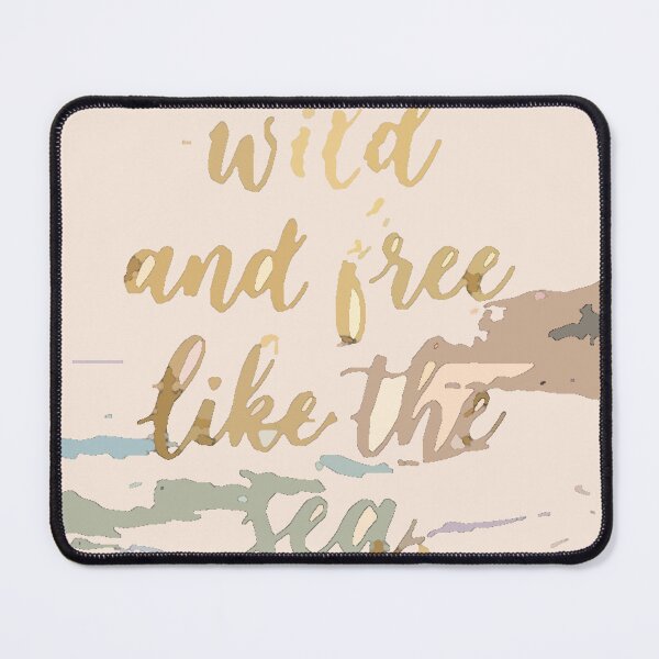 Item preview, Wild and Free Like the Sea Gold Quote Coastal Print designed and sold by FawnFeatherCo.