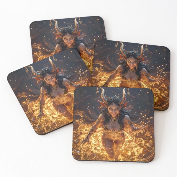 Item preview, Fire Demon Queen Succubus Lava Vortex designed and sold by GalleryBrisArt.