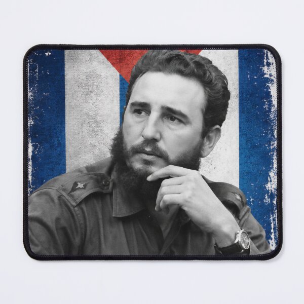 Item preview, Fidel Castro Cuban Flag Portrait – Vintage Cuba History Black and White Art designed and sold by alexcorporation.