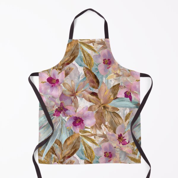 Item preview, Elegant Watercolor Pink Orchids & Gold Tropical Leaves designed and sold by ImPlyDesign.
