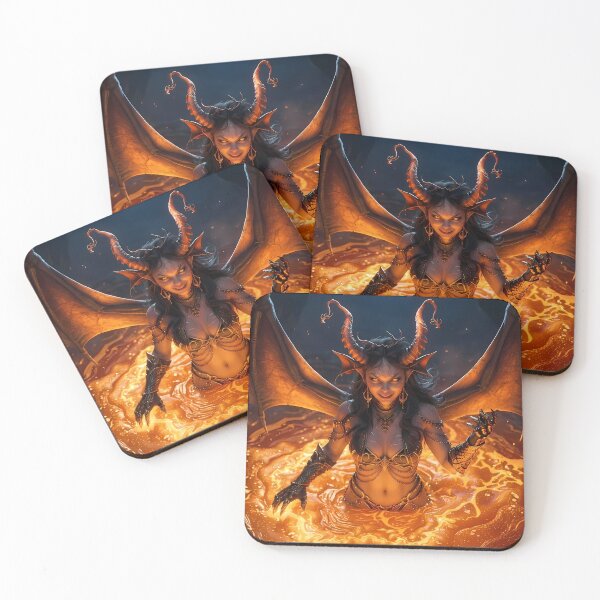 Item preview, Fire Demon Queen Succubus Lava Vortex designed and sold by GalleryBrisArt.