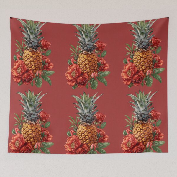Item preview, Pineapple Tropical Fruits and Flowers designed and sold by Grafititee.
