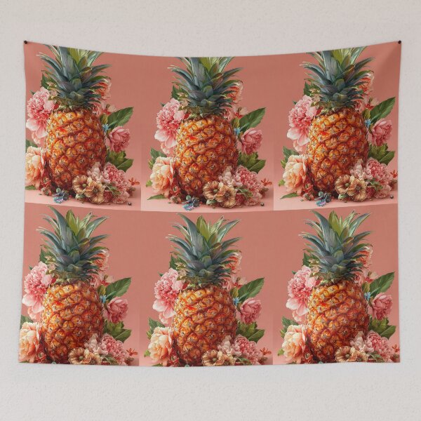 Item preview, Pineapple Tropical Fruits and Flowers designed and sold by Grafititee.
