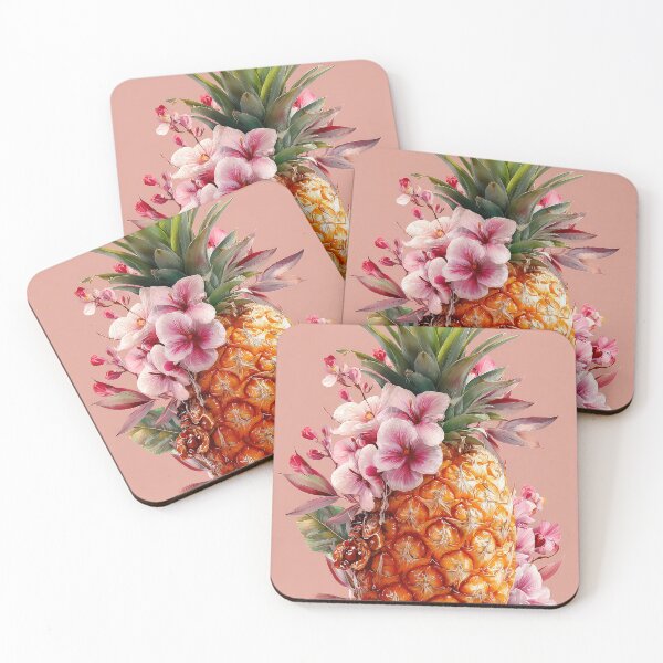 Artikelvorschau, Ananas, tropische Früchte und Blüten entworfen und verkauft von Grafititee.
