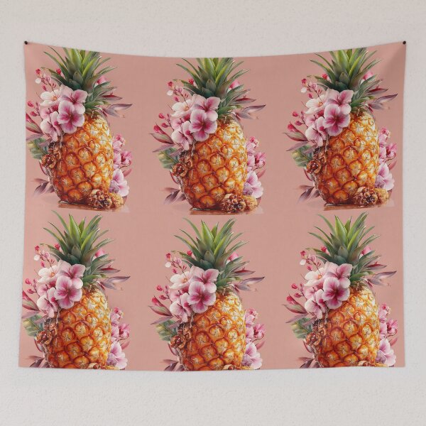 Item preview, Pineapple Tropical Fruits and Flowers designed and sold by Grafititee.