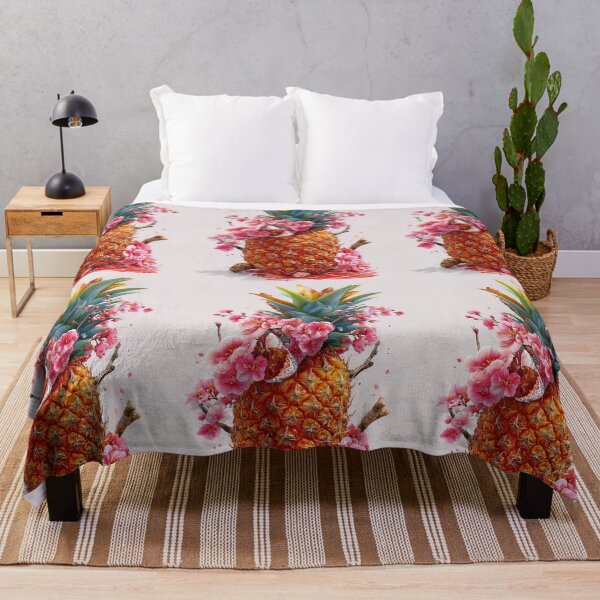 Item preview, Pineapple Tropical Fruits and Flowers designed and sold by Grafititee.