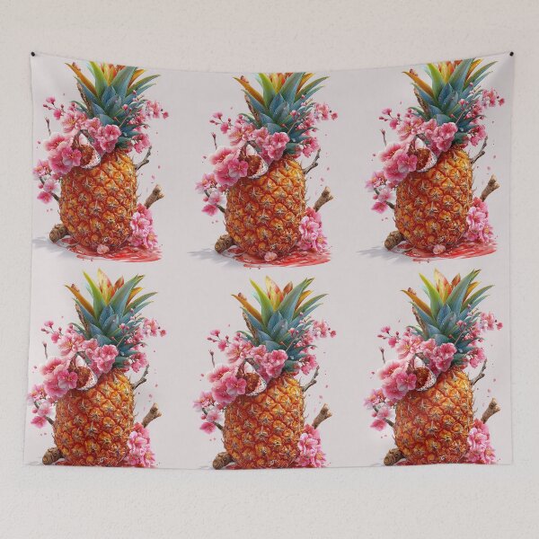 Item preview, Pineapple Tropical Fruits and Flowers designed and sold by Grafititee.