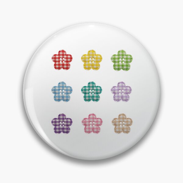 Item preview, Rainbow Gingham Button Flower Designs designed and sold by WillandWent.