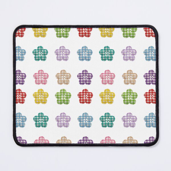 Item preview, Rainbow Gingham Button Flower Designs designed and sold by WillandWent.
