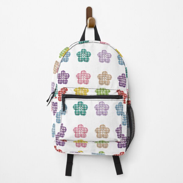 Item preview, Rainbow Gingham Button Flower Designs designed and sold by WillandWent.