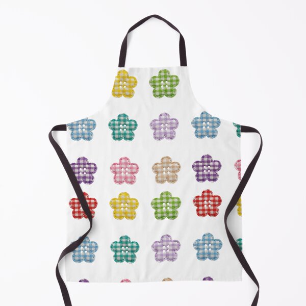 Item preview, Rainbow Gingham Button Flower Designs designed and sold by WillandWent.