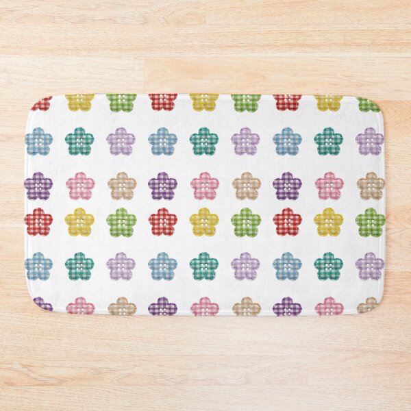 Item preview, Rainbow Gingham Button Flower Designs designed and sold by WillandWent.